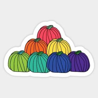 Rainbow Colored Pumpkin Pile Sticker